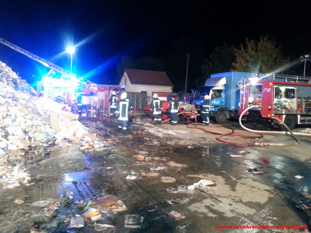 Brand in Löbau bei Entsorgungsunternehmen