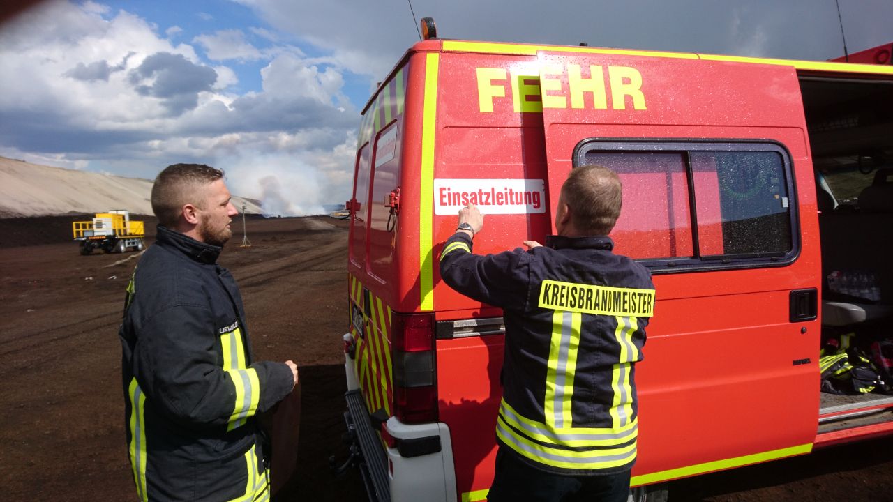Einsatz der Führungsgruppe Reichenbach im Tagebau Reichwalde